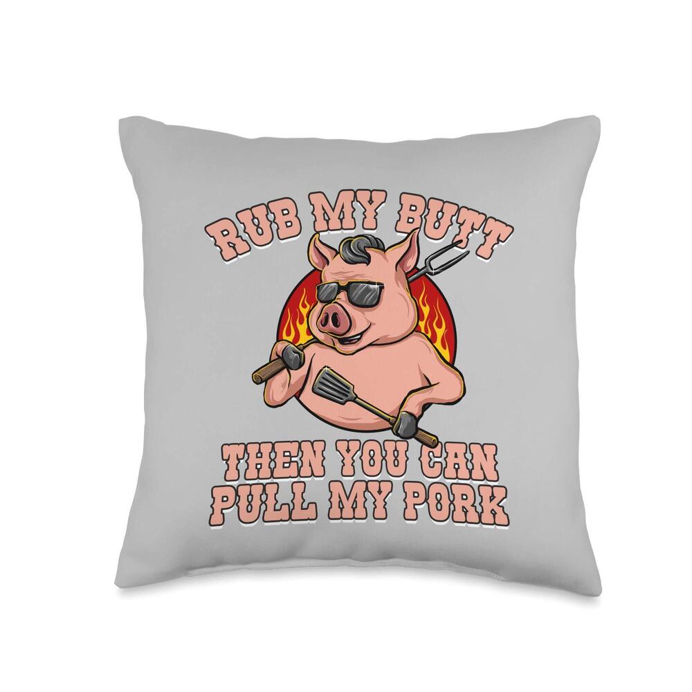 4161 Funny Pig Gifts Pork Ribs Gift for Smoked Meats Smoking BBQ Throw